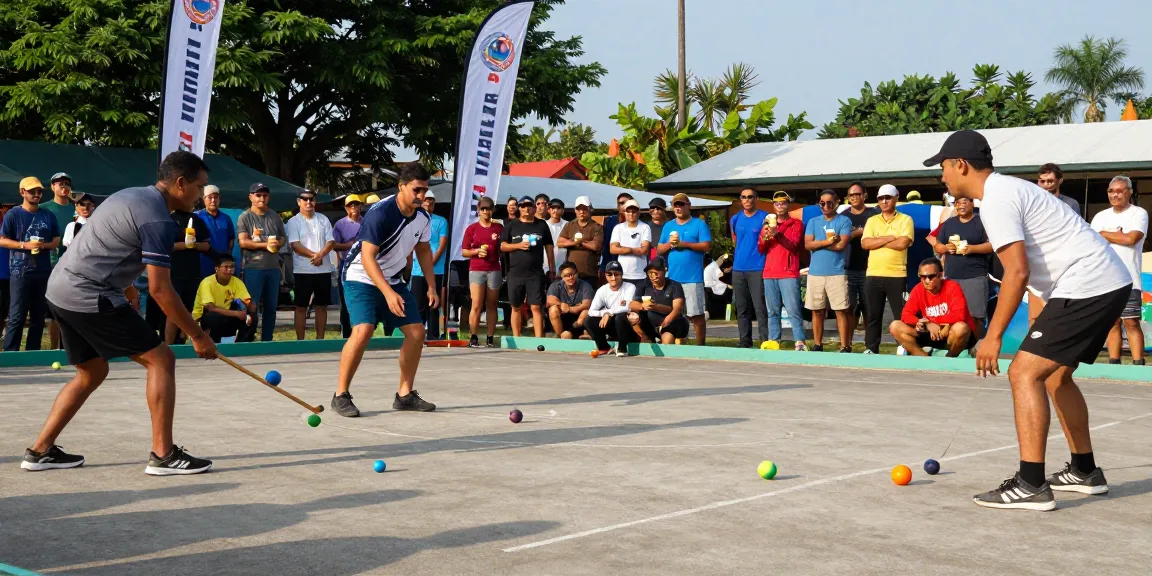 Aktivitas petanque di fopikotatarakan.org dengan pemain beragam latar belakang berkompetisi di lapangan cerah.