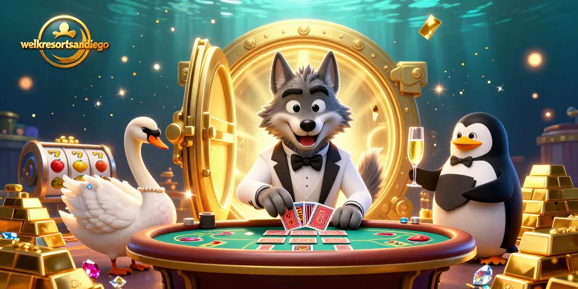 Engage in thrilling slot action with the vibrant scene featuring characters from welkresortsandiego.