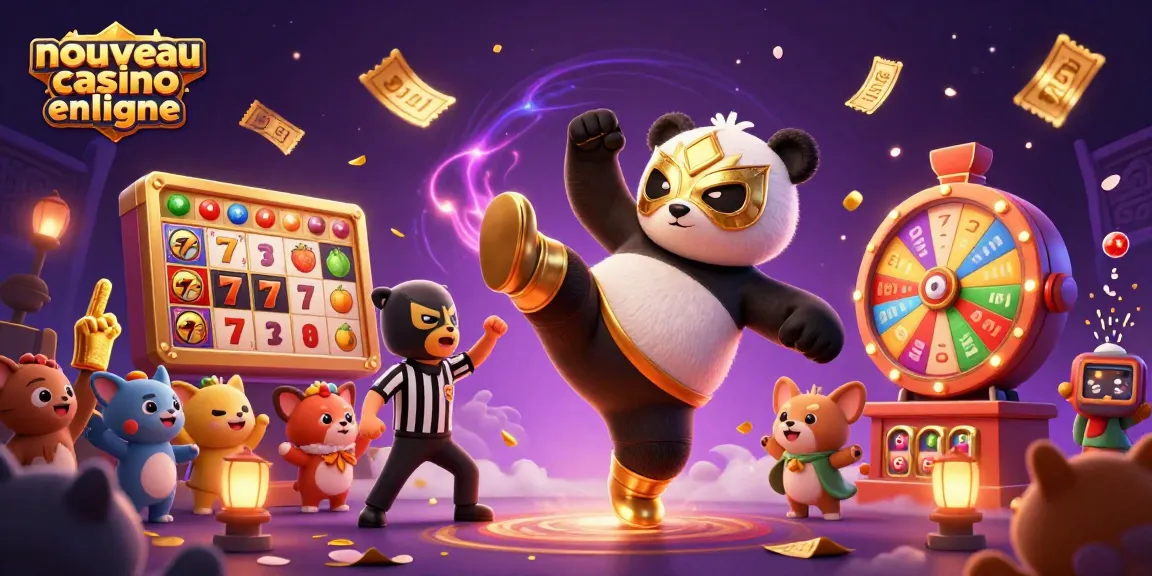 Des animaux joyeux célèbrent un nouveau casino en ligne avec des éléments de jeu en plein élan.