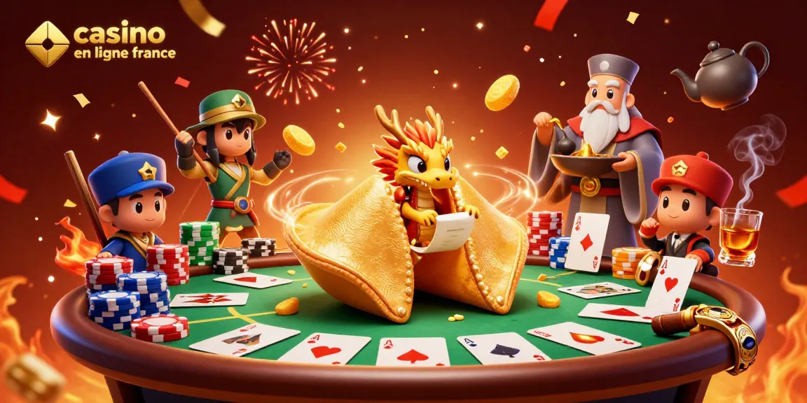 Jouez sur un casino en ligne France avec des personnages en plein action autour d'une table de poker.