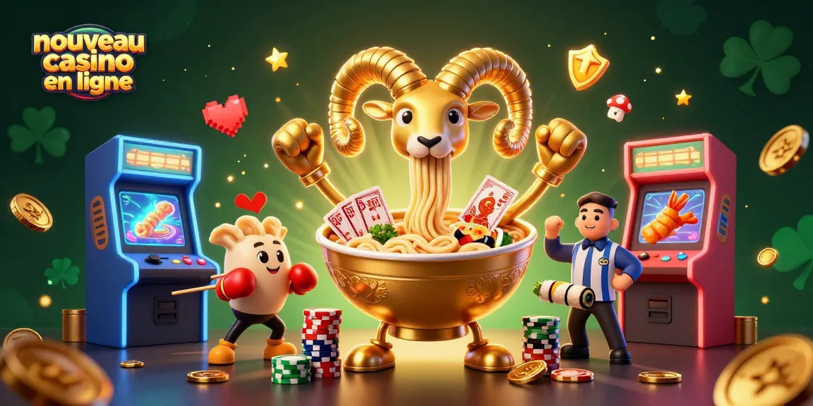Découvrez le nouveau casino en ligne avec des personnages animés et des éléments de jeu colorés dans une illustration 3D.