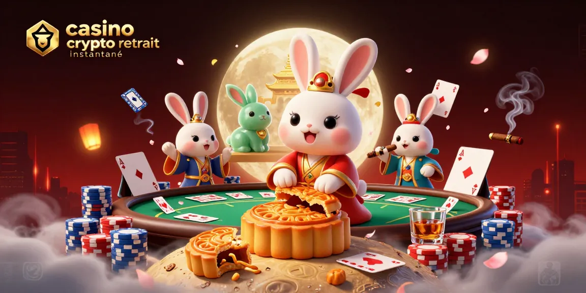 Engage in fast payouts with casino crypto retrait instantané in this vibrant illustration featuring playful rabbits and poker elements.