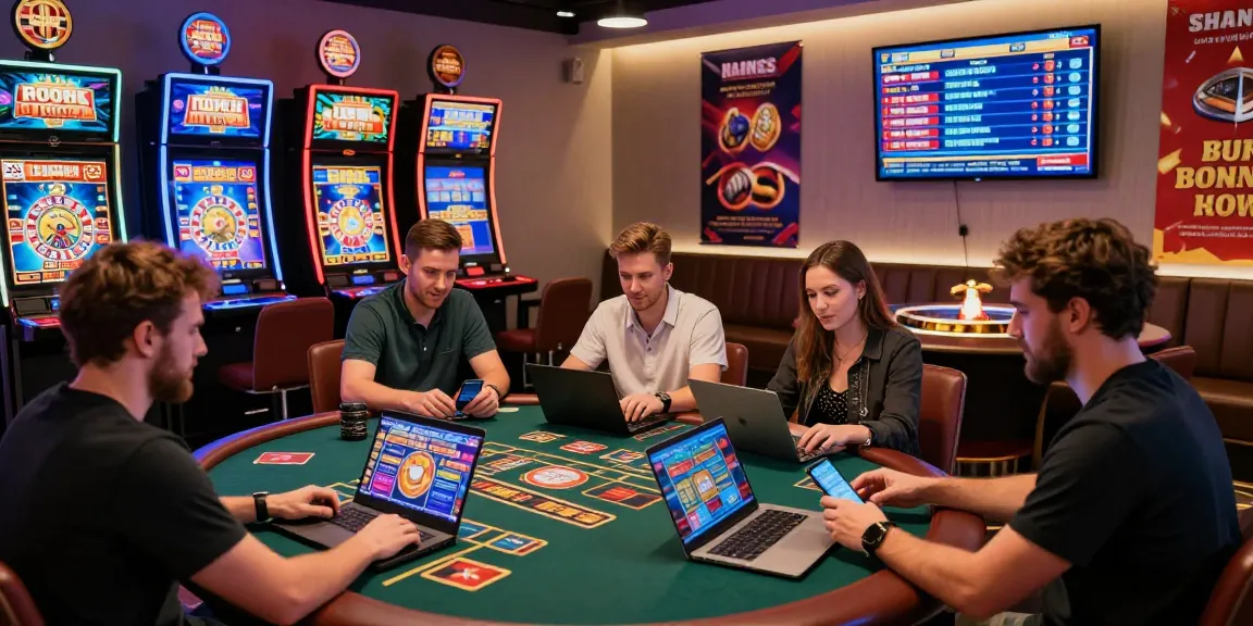 Engaging scene showcasing best credit card casinos for UK players with players in a vibrant casino setting enjoying games, bonuses, and promotions.