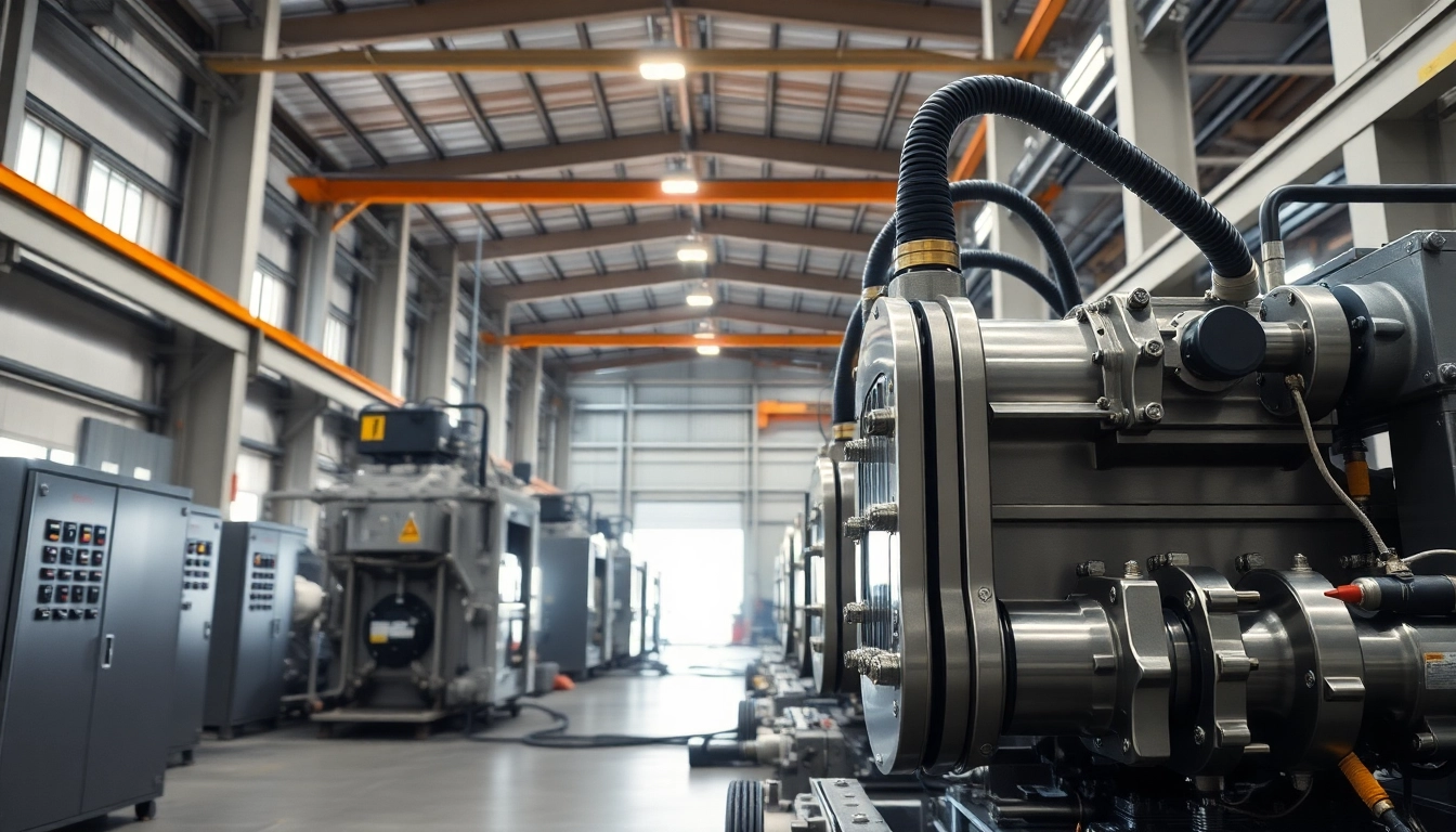 Showcasing industrial hydraulics solutions in action within a modern factory environment.