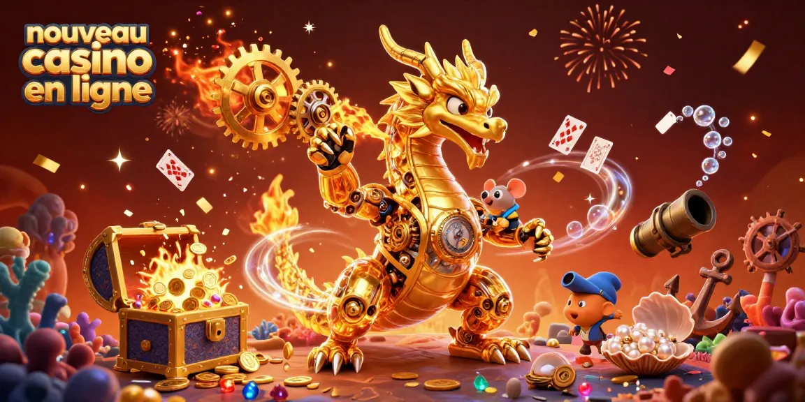 Découvrez les aventures du nouveau casino en ligne avec un dragon doré et des trésors sous-marins.