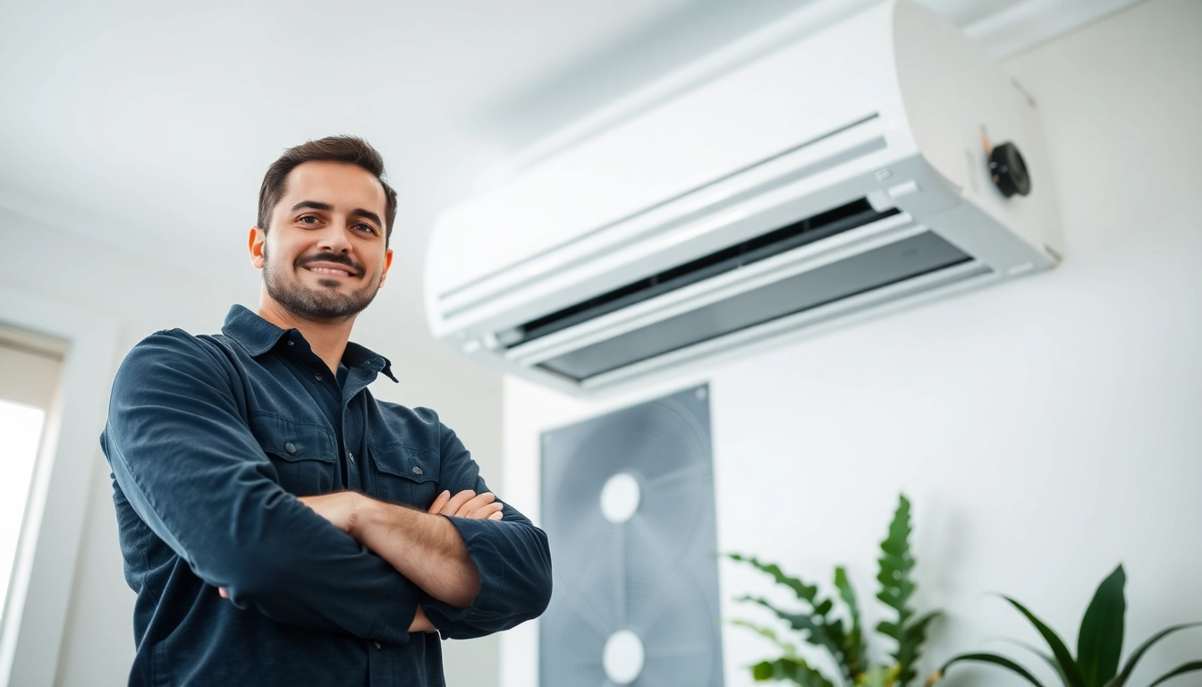 Trane HVAC system installation highlighting a technician's expertise and modern equipment.