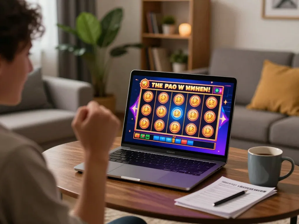Player wins on slot server kamboja no 1, celebrating with joyful expressions while gaming online.