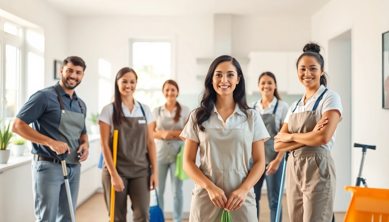 Cleaning Service team efficiently tidying a bright home, showcasing professionalism and attention to detail.