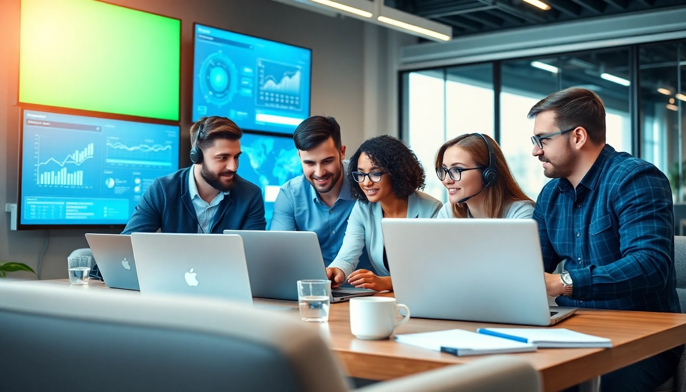 Manage IT services Lakeland team collaborating in a modern office.