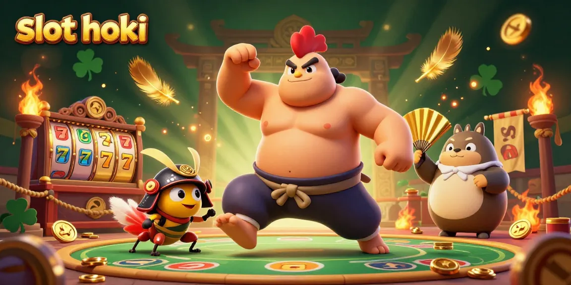 Experience thrilling gameplay with slot hoki in this colorful casino-themed scene featuring battle-ready characters.