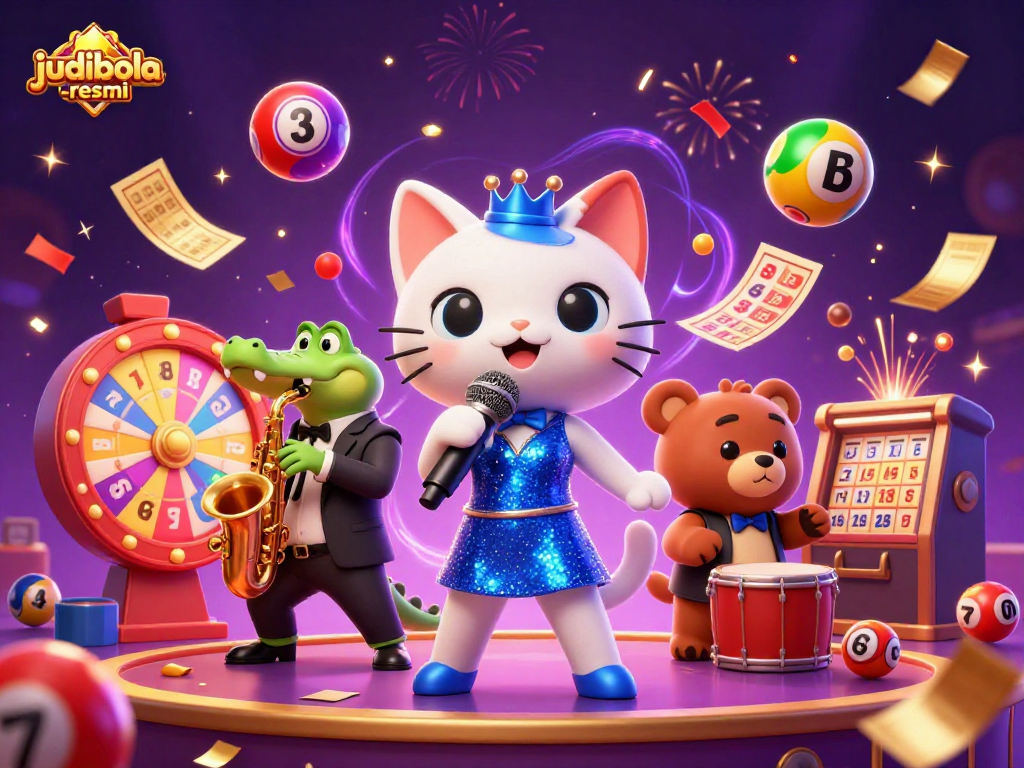 Engage with judibola-resmi through vibrant casino characters amidst exciting lottery elements.