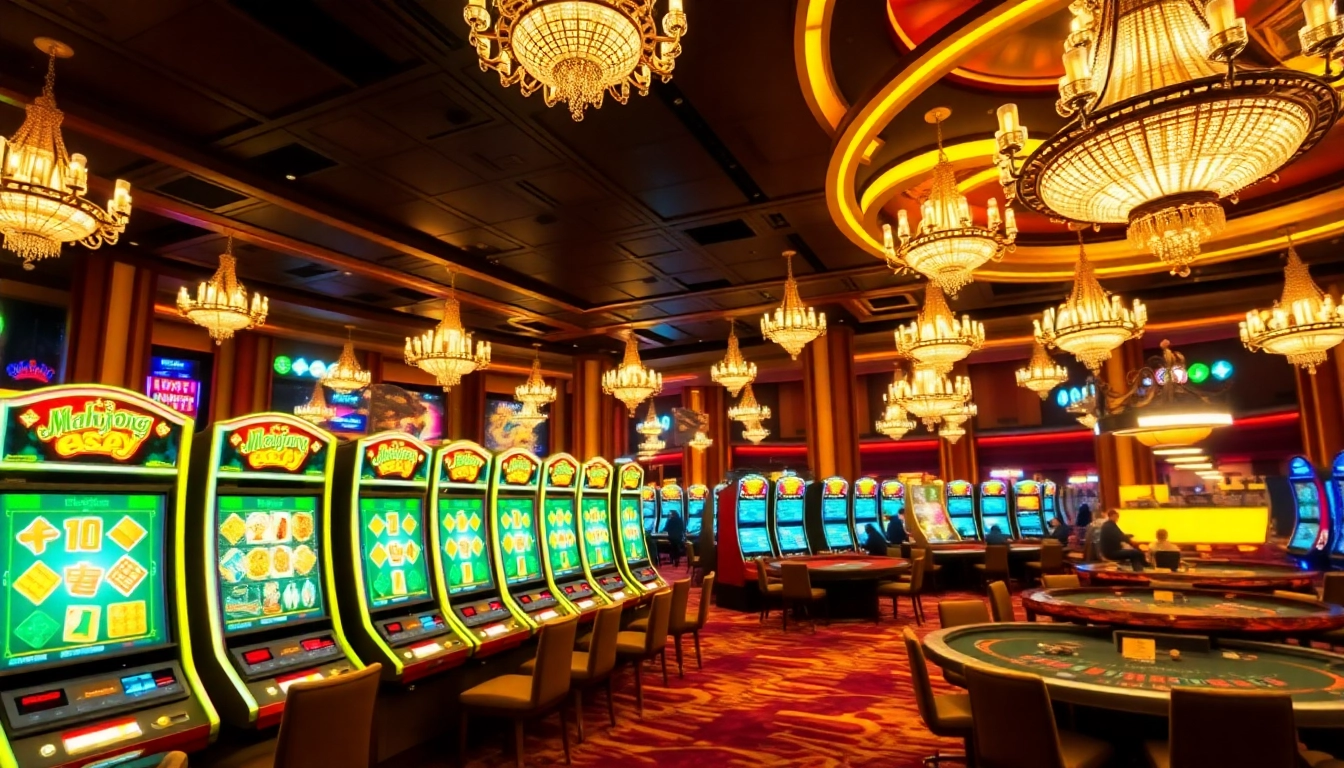 Experience the thrill of the mahjong slot demo in a vibrant casino setting filled with exciting games and energy.