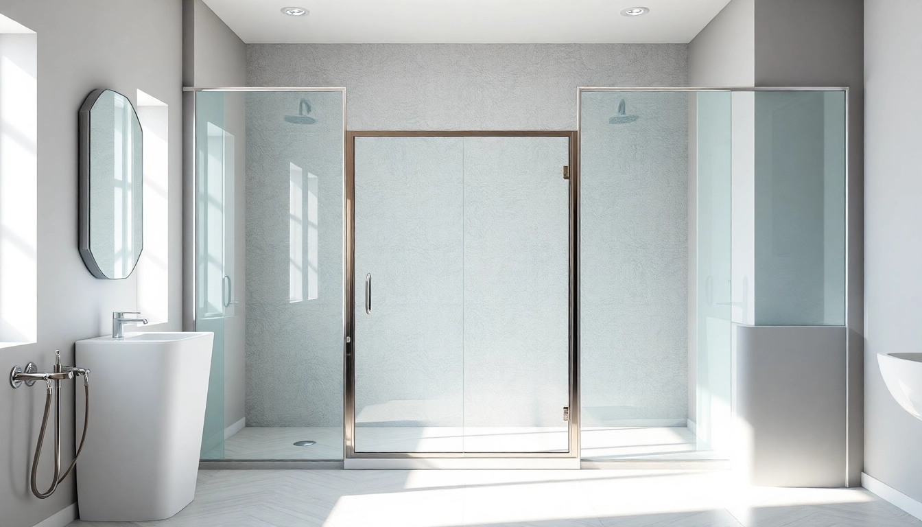 Showcasing semi-frameless shower screens with sleek design in a modern bathroom setting.