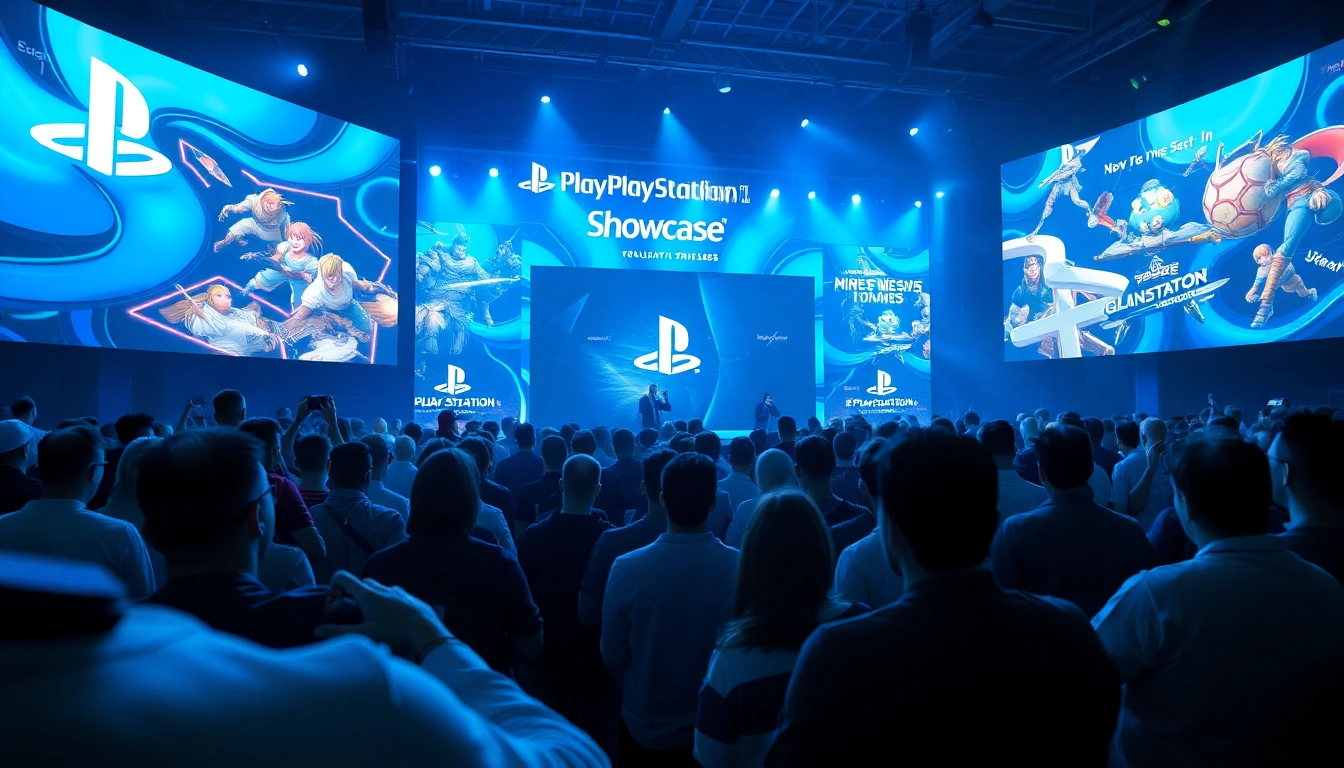 Showcasing the latest PlayStation Showcase 2026 news amidst a vibrant gaming event atmosphere.