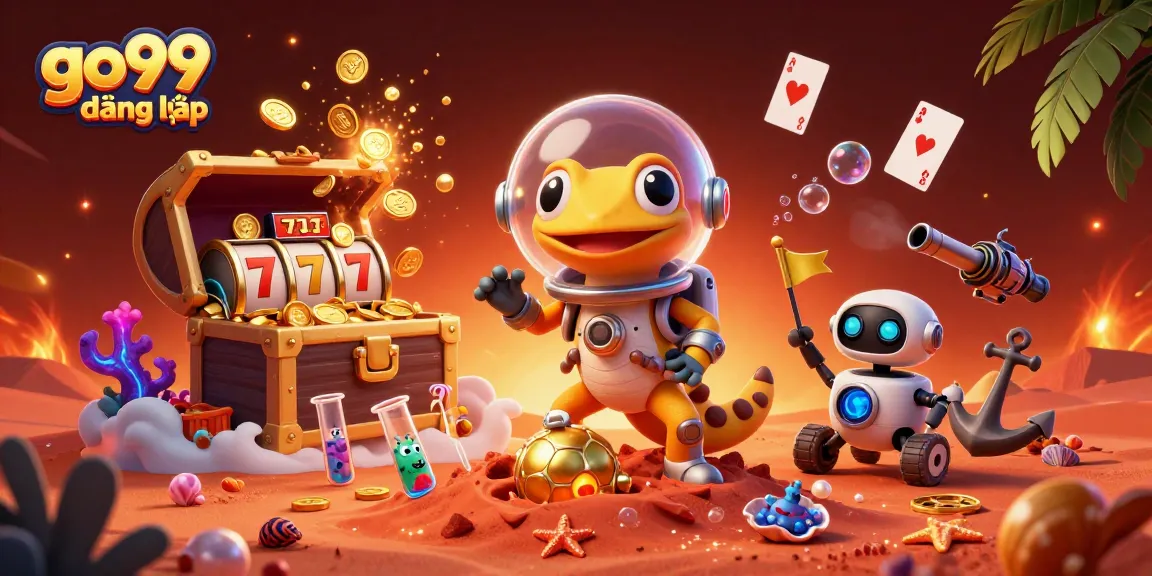 Experience a vibrant gaming scene with go99 đăng nhập, exploring a golden Martian casino filled with treasures and excitement.