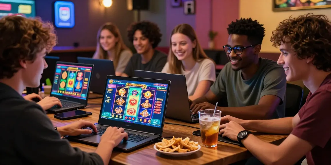 Explore credit card casinos at https://chps.org.uk with friends enjoying various games and vibrant graphics.