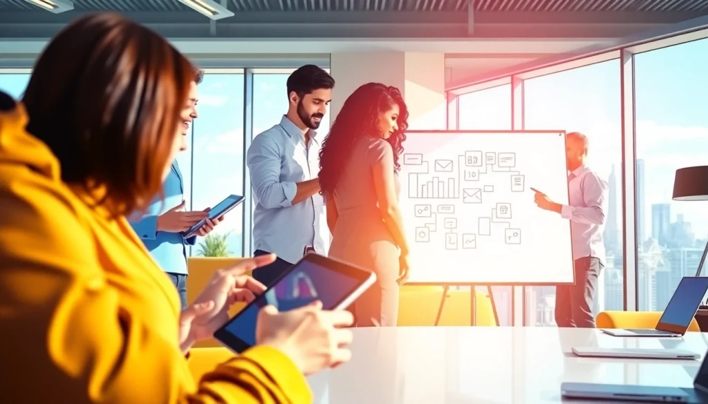 Explore Technology collaboration in a modern office showcasing diverse teamwork.