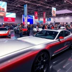 Experience the thrill of the Auto Cars Show with modern vehicles and vibrant crowds.