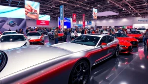 Experience the thrill of the Auto Cars Show with modern vehicles and vibrant crowds.