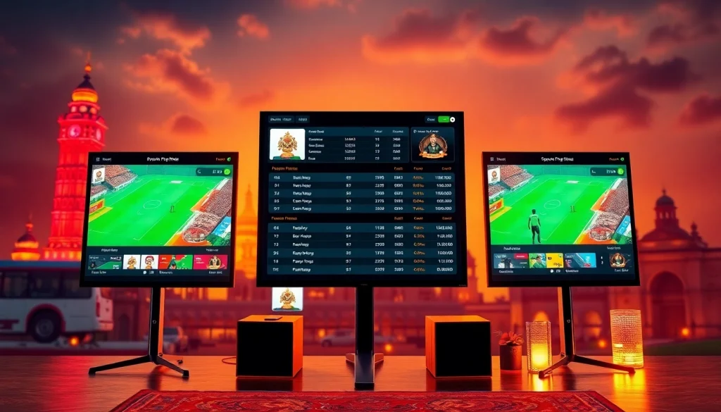 Explore online sportsbooks India with a vibrant betting platform showcasing live sports options.