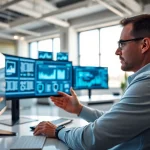 Evaluate Virtual Desktop Infrastructure (VDI) configurations in a modern office space.