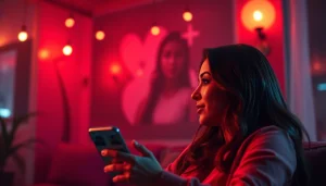 Engaging sex chat ai interaction with a charming AI character in an inviting digital chat interface.