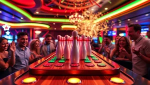 Menangkan hadiah menarik dalam slot plinko dengan papan berwarna-warni dan suasana energik.