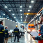 Streamlined logistics processes enhanced by technology in a modern warehouse setting.