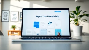Utilize the Resume Builder to craft a professional resume on a sleek laptop in a bright office.