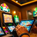 Engaged player enjoying Canada online casinos with vibrant gaming interface and cozy setup.