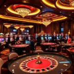 Experience lc88 đăng nhập in a luxurious casino scene with vibrant games and players.