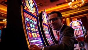 Memenangkan pengalaman slot pulsa 5000 di kasino mewah yang penuh warna.