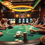 Players engaged in high stakes at rr 88 poker table with chips and cards.