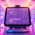 Engaging NSFW AI chatbot interface in a playful and modern setting.