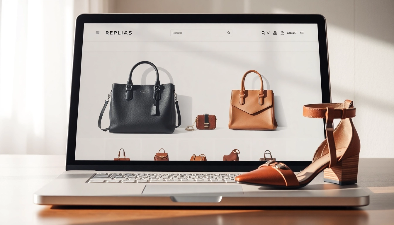 레플리카쇼핑몰의 매력적인 고급 레플리카 제품을 강조한 온라인 쇼핑 장면