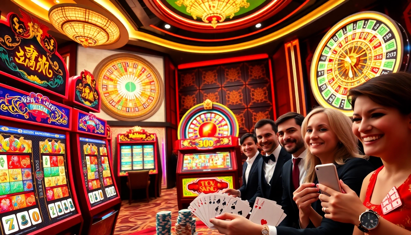 Engage with the mahjong slot demo featuring vibrant graphics and exciting gameplay in a casino setting.