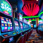 Menariknya slot depo 1000 ditampilkan di mesin slot dengan latar belakang neon yang berkilauan.