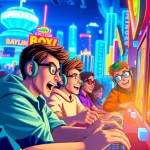 Players enjoying poki.com free games in a vibrant, animated gaming environment.