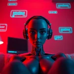 Immersive chat with an NSFW AI character in a cozy digital environment
