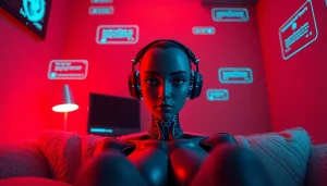Immersive chat with an NSFW AI character in a cozy digital environment