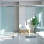 Showcasing elegant sliding shower doors that enhance modern bathroom aesthetics.