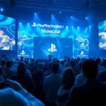 Showcasing the latest PlayStation Showcase 2026 news amidst a vibrant gaming event atmosphere.