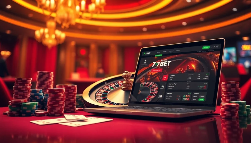 Experience vibrant online gambling action with 7upbet's virtual casino featuring a roulette wheel.