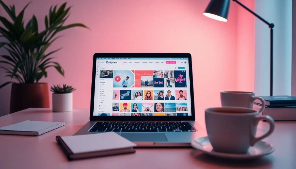 How to find paid OnlyFans pages through a digital workspace with vibrant content thumbnails