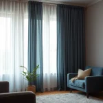 Verduisterende gordijnen in een stijlvolle woonkamer bieden optimale bescherming tegen licht.