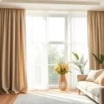 Bekijk onderhoudsvriendelijke katoenen stoffen in een stijlvolle woonkamer met zachte kleuren.