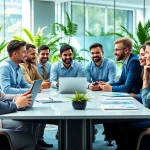 Sales reps discussing strategies to find companies hiring sales reps effectively.