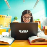 Youdao translation tool in action, showcasing modern learning with technology and student engagement.