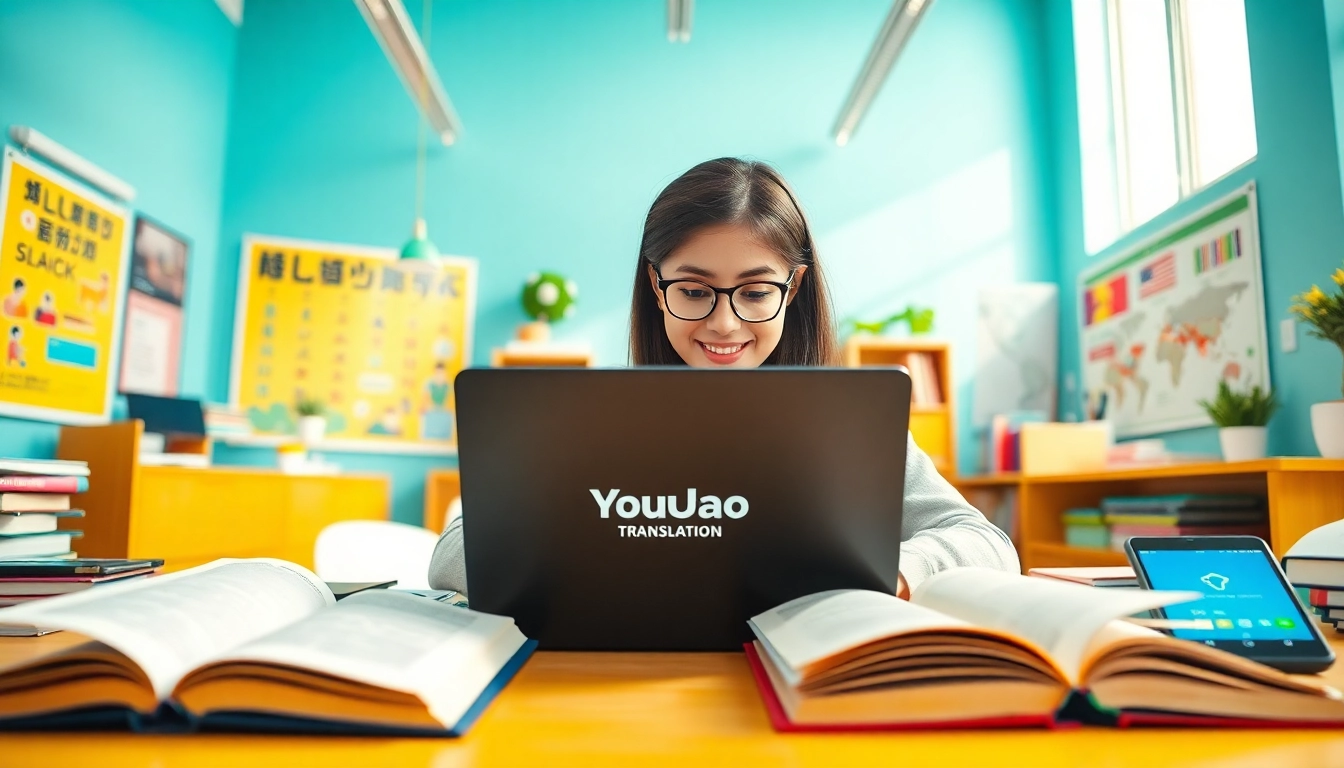 Youdao translation tool in action, showcasing modern learning with technology and student engagement.