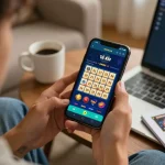 Engaging with an app tài xỉu online uy tín while enjoying a cozy home gaming session.